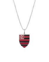 Pingente Flamengo Escudo em Prata 925 Colorido com Corrente de 60 cm – Olam